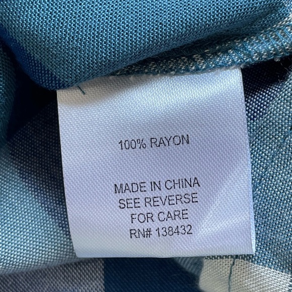 Modloth Blue White Gingham Button shirt Nautical Fisherman women size L Roll tab - Picture 6 of 7